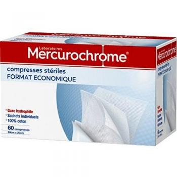 Mercurochrome Compresses Stériles 20 x 20cm 60 Unités