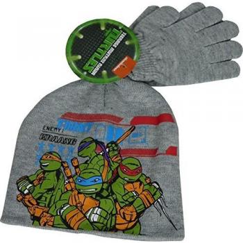 Cappellino e guanti Tartarughe Ninja bambino grigio tg 52