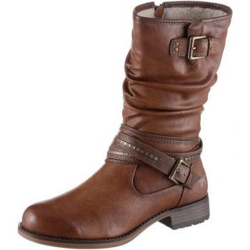 Braune Winterstiefel mit Zierschnallen
