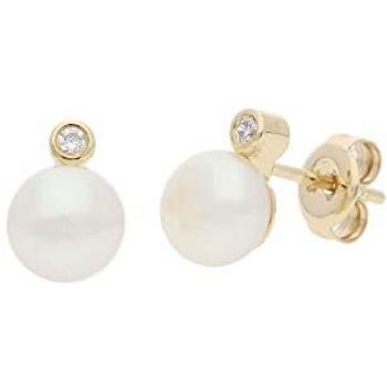 JuwelmaLux Gold-Pärle Set – Ohrstecker 333 mit Zirkonia (2‑teilig)