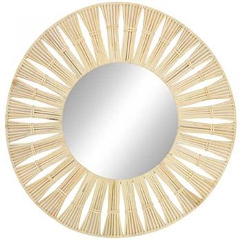 Miroir rond en rotin 50 cm