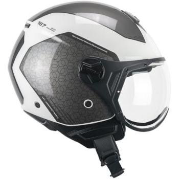 Casco Moto Jet CGM 167L FLO BICO Bianco Grigio sagomata taglia L