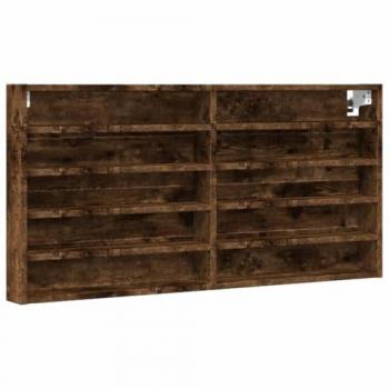 Vitrine Cabinet Smoked Oak 100x8.5x50 cm Engineered Wood