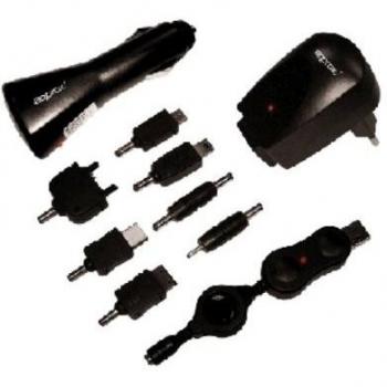 Cargador universal de coche Approx APPUMCV3, 5V, 1 A, estuche 4 en 1, color blanco