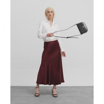 Falda midi satinada para mujer