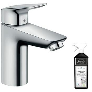 Mitigeur lavabo Hansgrohe Logis 100 avec tirette et vidage chrome + nettoyant Briochin