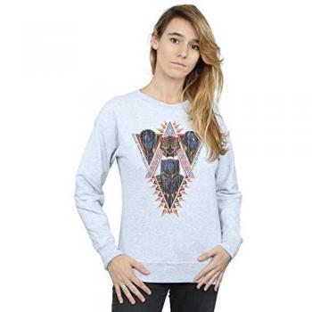 Marvel Women's Black Panther Tribal Head Grey Size M Sweatshirt