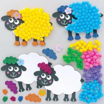 Fluffy Sheep Pom Pom Art Kits