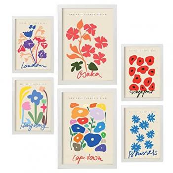 Pósters de Flores en Estilo Collage para Decoración