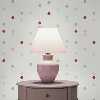Papier peint intissé Carmela M1 2005 : lila & gris, design géométrique points‑cercles