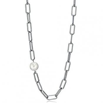 Collar Chic de acero Viceroy con cadena larga y perlas