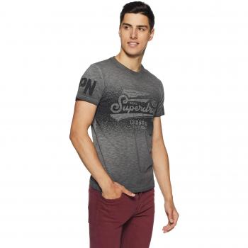 Superdry Herren Pullunder High Flyers Low Roller Tee, Schwarz (Black Slub A of), S