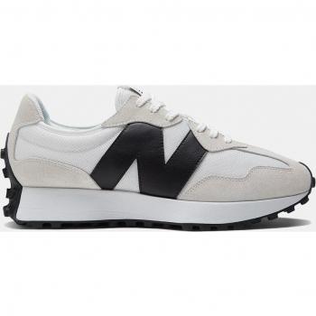 New Balance Unisex 327 in Weiß/Schwarz, Suede/Mesh, Größe 45.5