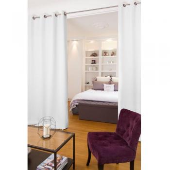 Cortina Ollaos Fónica Separador de Estancias, Terciopelo Blanco 130x250cm + Base Ourlet