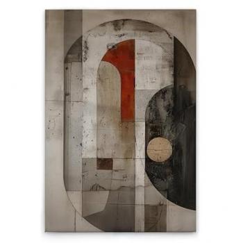 Modernes Wandbild in Beige und Schwarz