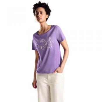 Print-Shirt STREET ONE, Damen, Gr. 40, lila (bellflower lila)