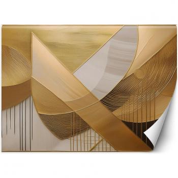 Radiant Gold 3D Geometry Wall Paper – 100x70