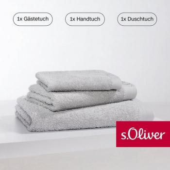 S. Oliver Walkfrottier‑Set – 3‑er Paket (30×50 cm Gästetuch, 50×100 cm Handtuch