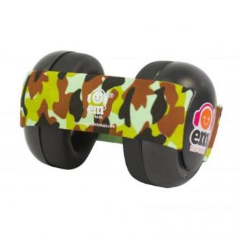 Zwarte Em's Baby Oorkappen – Met Camouflage Bandje