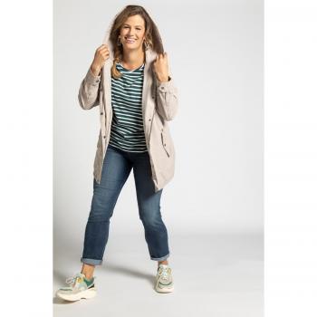 Parka Ulla Popken Beige con Fodera Staccabile e Cappuccio