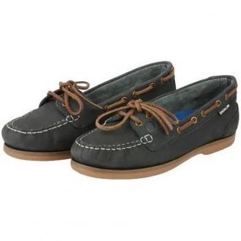 Dark Blue Nubuck Boat Shoes for Women