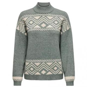 ONLY Stehkragenpullover »ONLVICTORIA L/S PULLOVER KNT NOOS« Balsam Green Pattern:PUMICE STONE JACQUARD