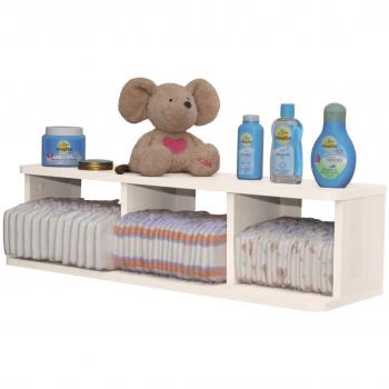 Wandmontierbares Windelregal RoBa mit verstellbaren Trennwänden