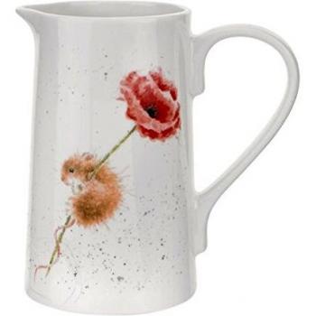 Royal Worcester Jug featuring Wrendale's Mouse Design, Multicolor