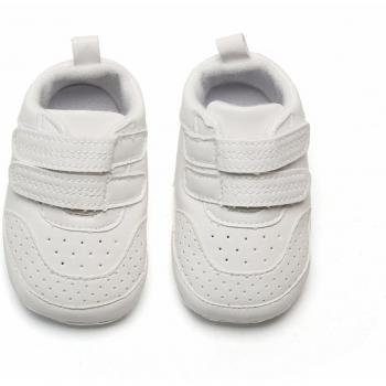 Zapatos para antes de caminar, cuero, antideslizantes, bebés 0-12M, blanco