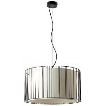 Netlighting Linda 1 Light Ceiling Pendant White Black with White Shade E27