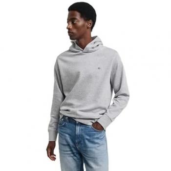 GANT Men's Grey Melange Hoodie with Archive Shield