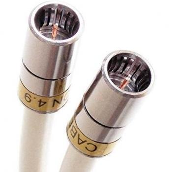10 m F‑Quick‑Anschlusskabel für Modem & Sat‑Receiver, Cabelcon F‑SC‑56 CX3, 3‑fach geschirmt, PVC‑weiß, Class A+, 115 dB