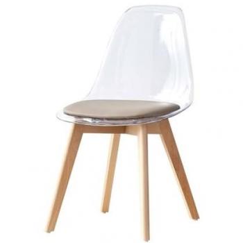 Polycarbonat-Holzstuhl DKD Home Decor – 54x47x81 cm, Mehrfarbig beige