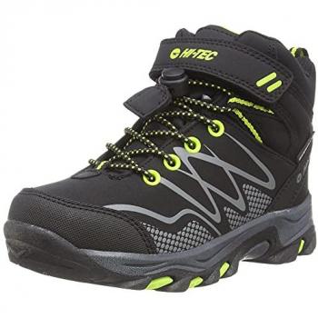 Hi-Tec Kids Blackout Mid Waterproof Walking Boots (Black / Lime)