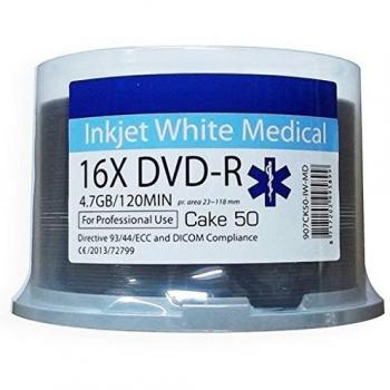 Ritek Premium Quality Inkjet White Medical Grade 16x DVD-R Disc 50 Pack