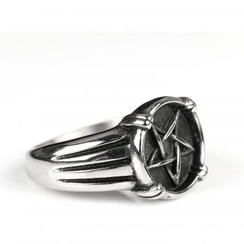 Punk Hip Hop Edelstahlring mit Pentagramm