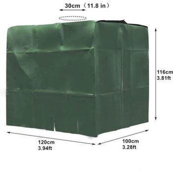 Waterproof IBC Water Container Cover 120x100x116cm, 1000 Litres, Dustproof, Outdoor Garden, 4 Colors