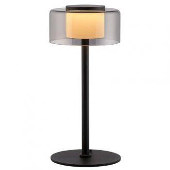 Paul Neuhaus LED Tischleuchte Rika, dimmbar, Höhe 33 cm, Rauchglas