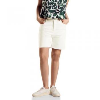 Street One Damen High Waist Jeansshorts in Weiß, Größe 31