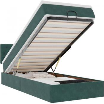 Letto Puf in Velours Ombra 90x190 cm – Verde Profondo