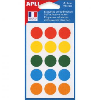 Gommettes rondes pastel autocollantes 8 mm