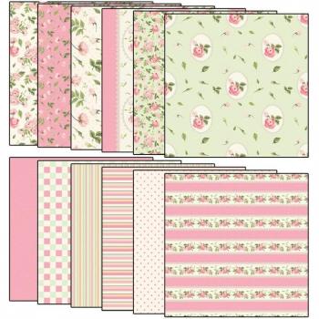 Fondo Decorativo Rosa 12 Piezas de Papel