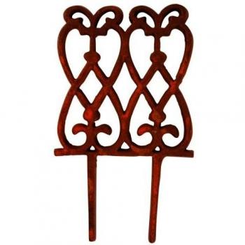 Esschert Design Beetumrandung, Zierzaun, hoch, rötliches Gusseisen, 15 cm x 28 cm