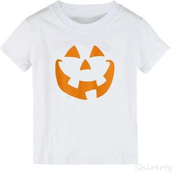 Kids Halloween Pumpkin Ghost Short Sleeve Shirt
