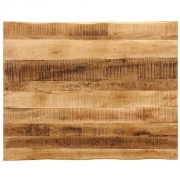Live Edge Solid Mango Wood Table Top 100x80x3.8 cm Rustic Design