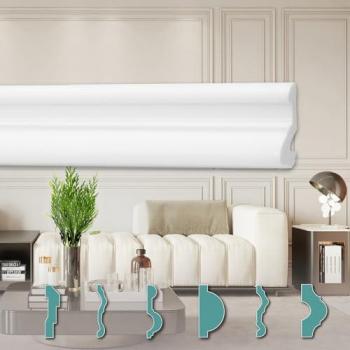 Corniche Murale XPS Moderniste Hexi‑Blanc – 2 m, FG6 70×20 mm