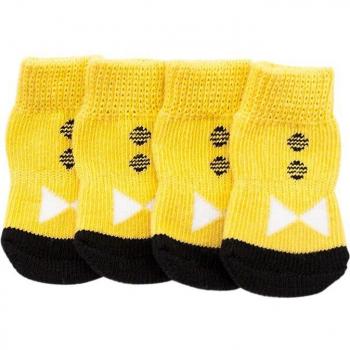 Autumn Cozy 4-Piece Soft Dog Socks and Winter Boots for Small Dogs S-XL