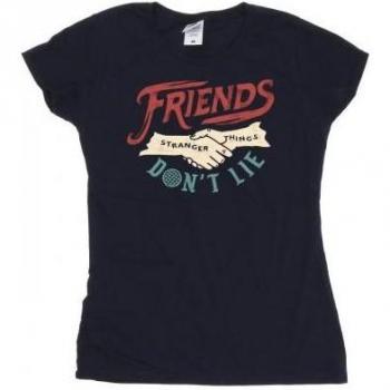 T-shirt Stranger Things Friends Don't Lie pour dames en coton
