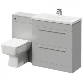 Gloss Grey Pearl 1300mm Vanity Unit Toilet Suite