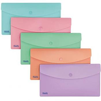 Favorit DL Pastel – 5 Buste con Bottone in Colori Assortiti